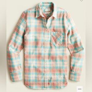 JCrew Classic-fit shirt in blush plaid flannel